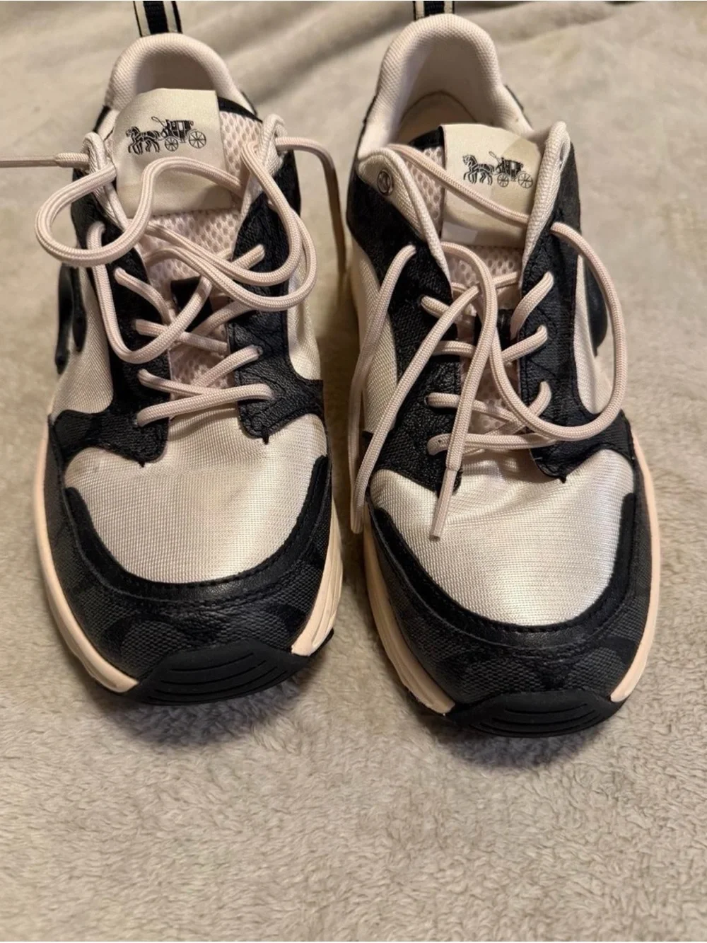 Women’s Black and Cream Athletic Sneakers